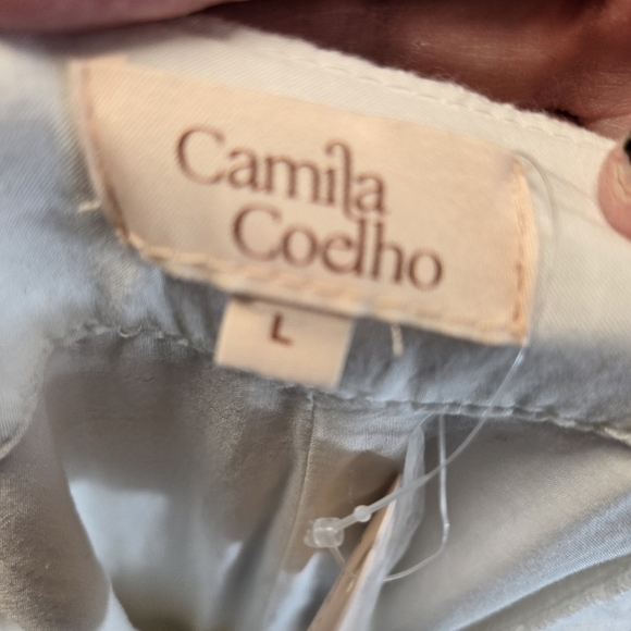 Camila Coelho White Textured Lightweight Trousers Pants New - Picture 9 of 11